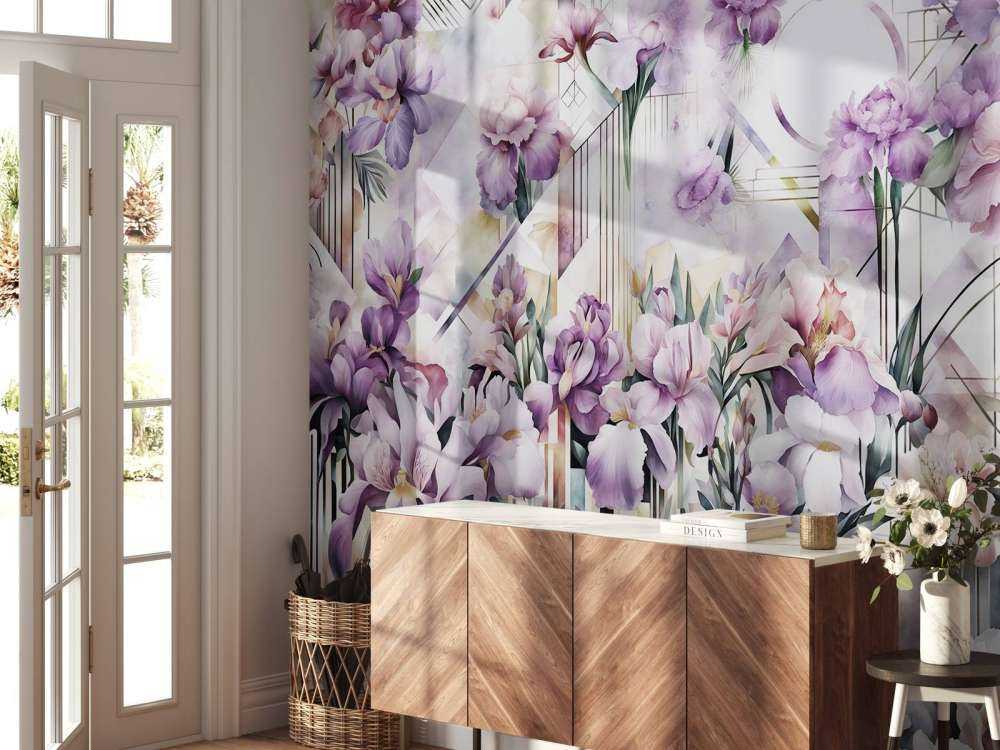 Riesige Aquarell-Iris lila