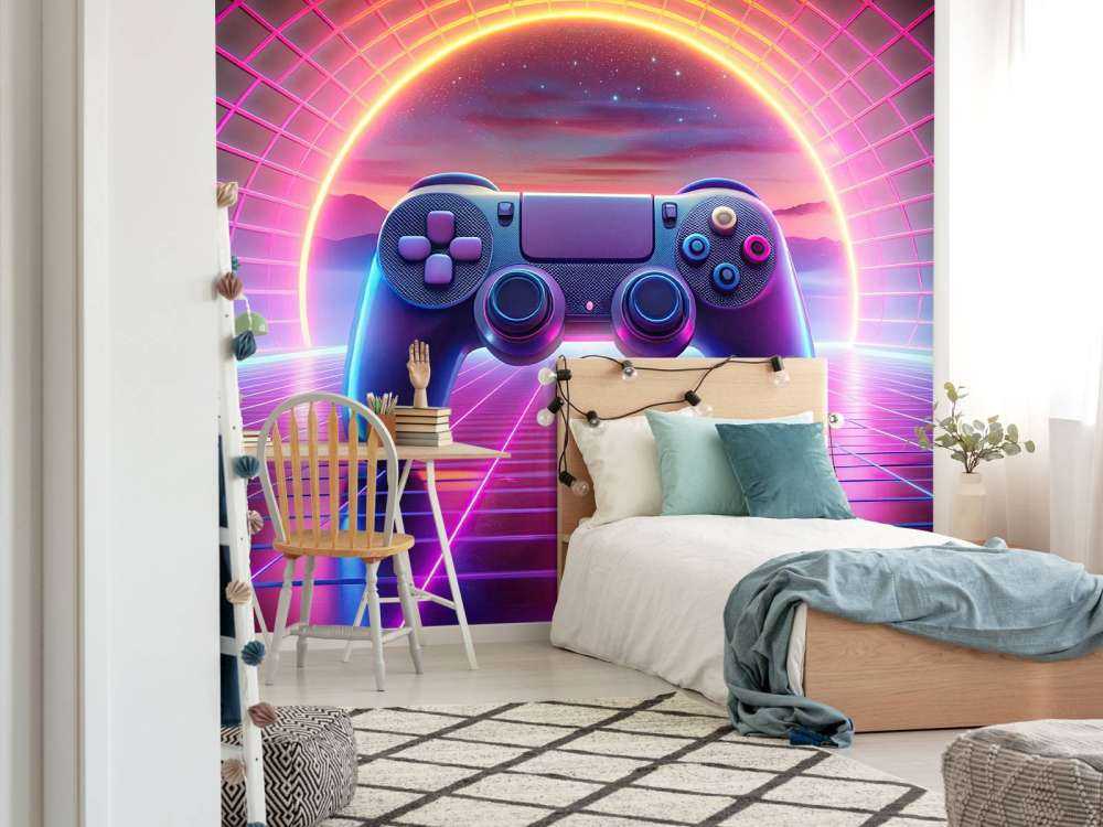 Retro-Neon-Spielwelt