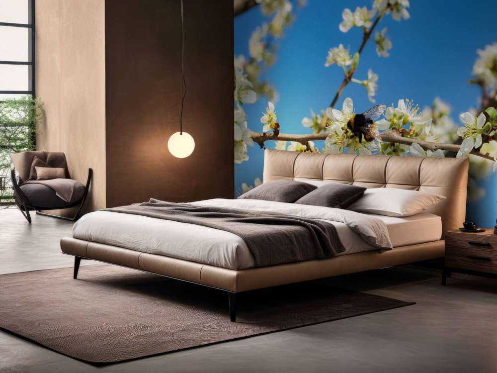 Hummel mit weißen Blüten