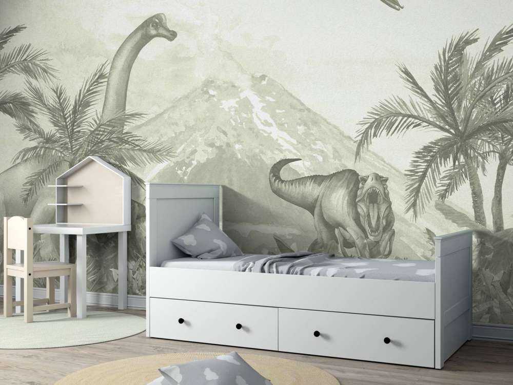 Verschiedene Dinosaurier in grün