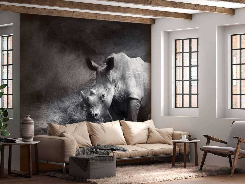 Tapete mit einem Nashorn