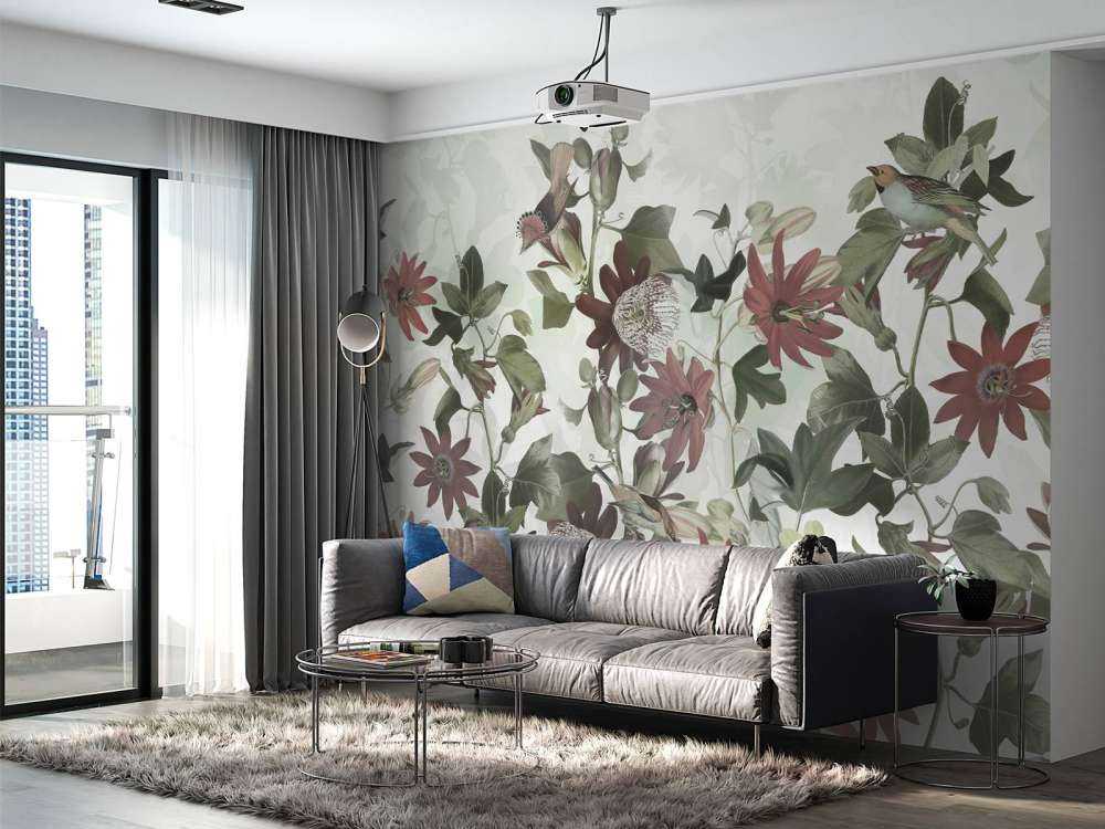 Sieben Vögel im verzauberten Laub - Pastellgrün