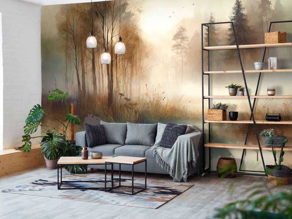 Nebeliger Waldflucht