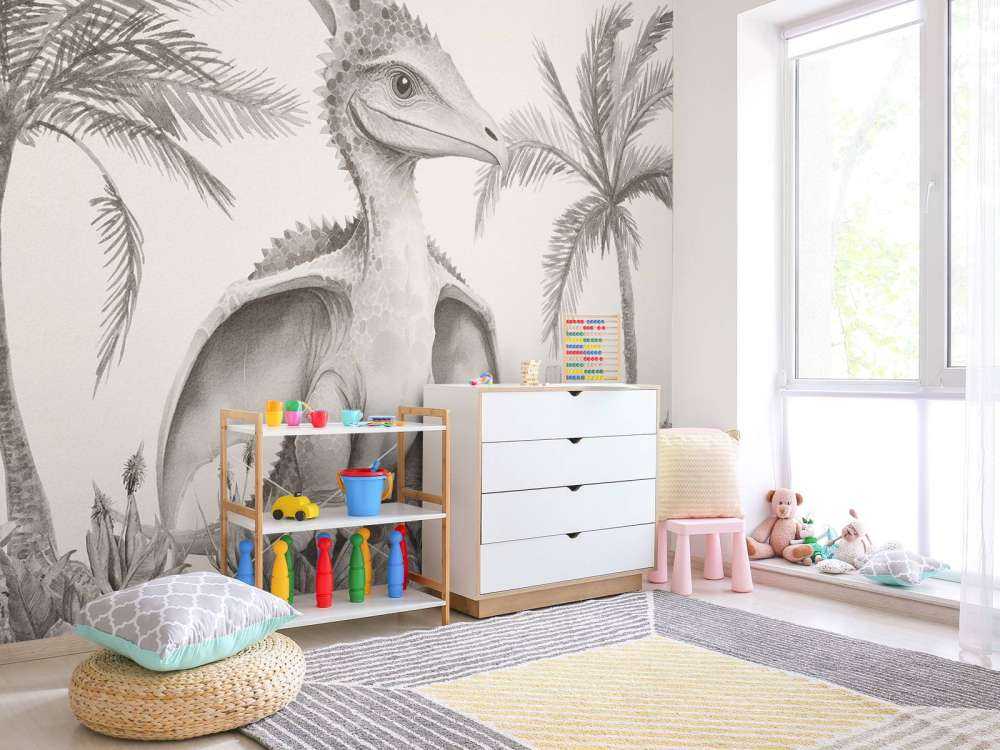 Baby-Pteranodon im beigefarbenen Dschungel