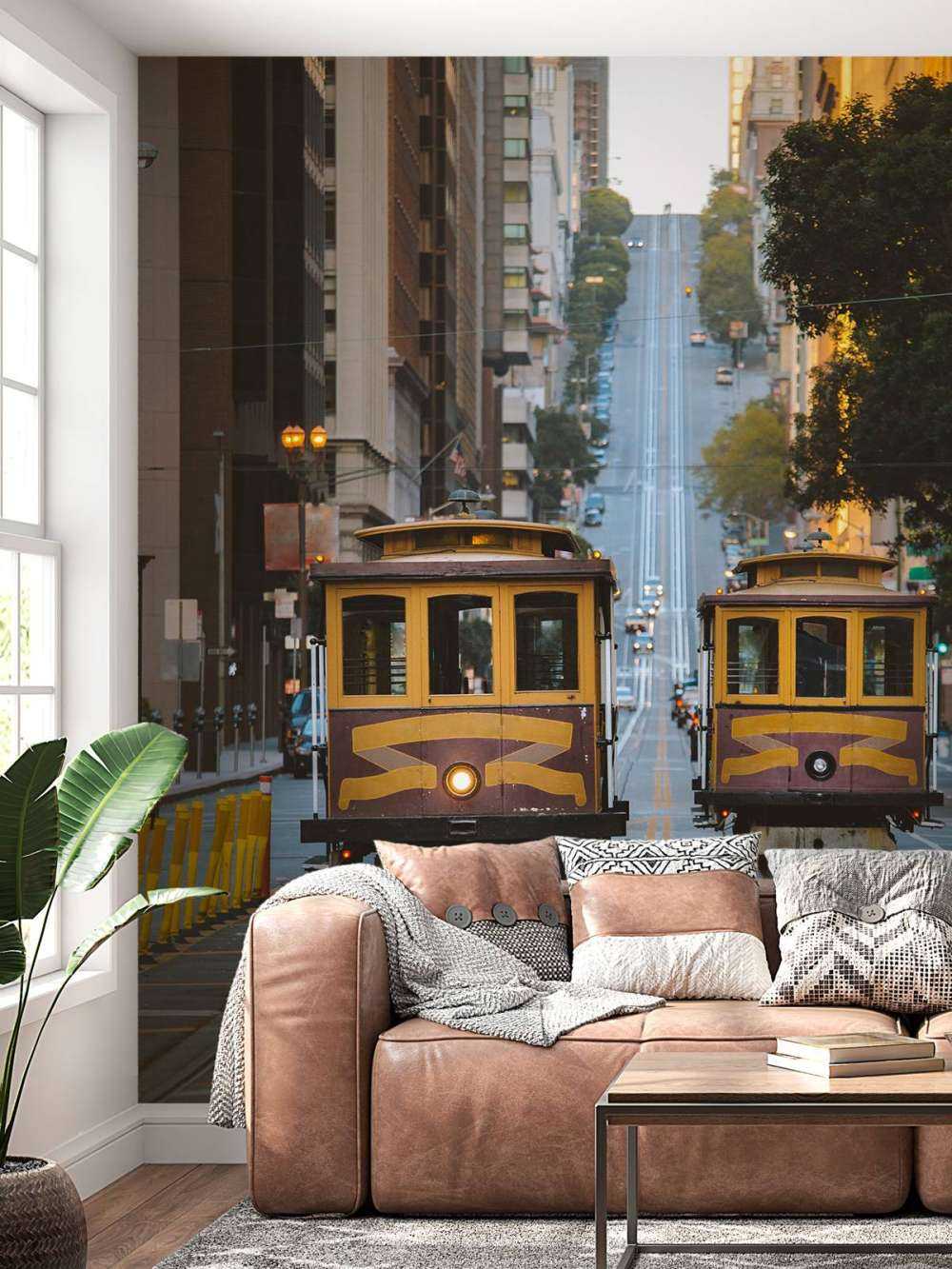 Gelbe Straßenbahnen in San Francisco USA