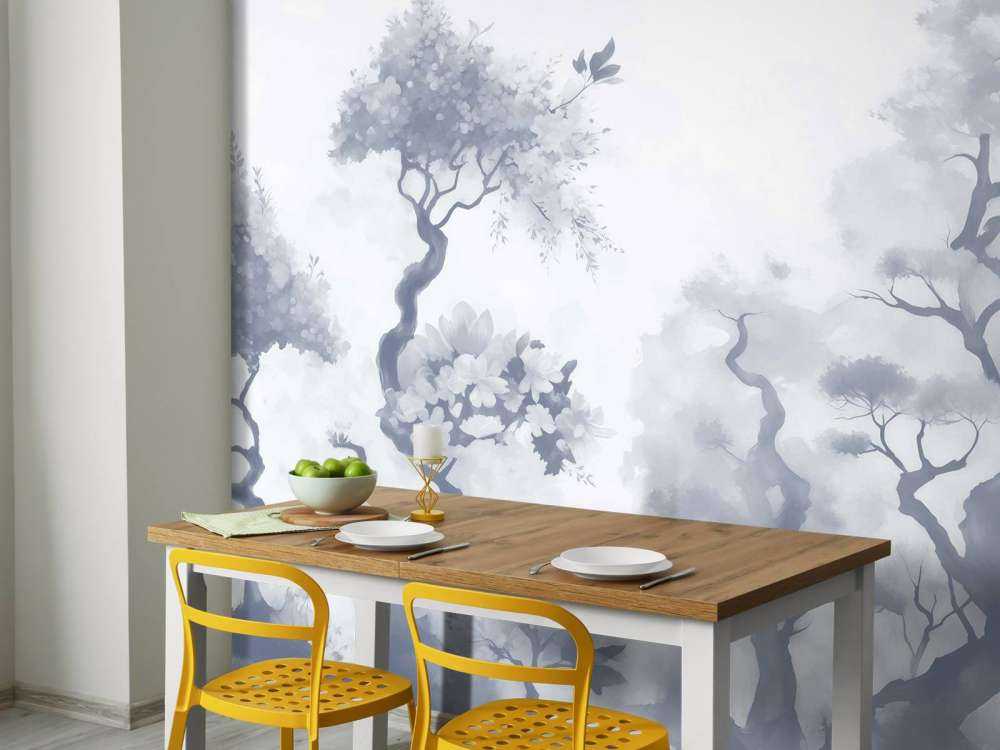 Blühende Bäume Braun