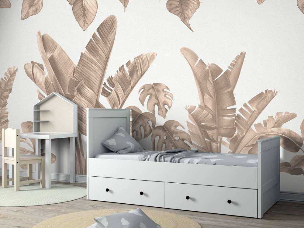 Dschungelblätter in Taupe