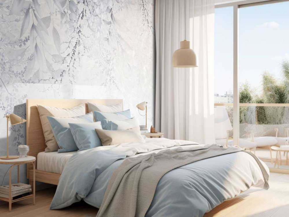 Blätter auf Marmorwand