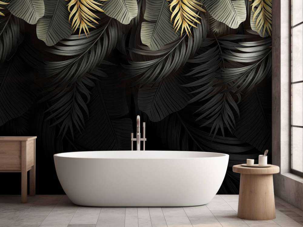 Blätter auf dunklem Hintergrund