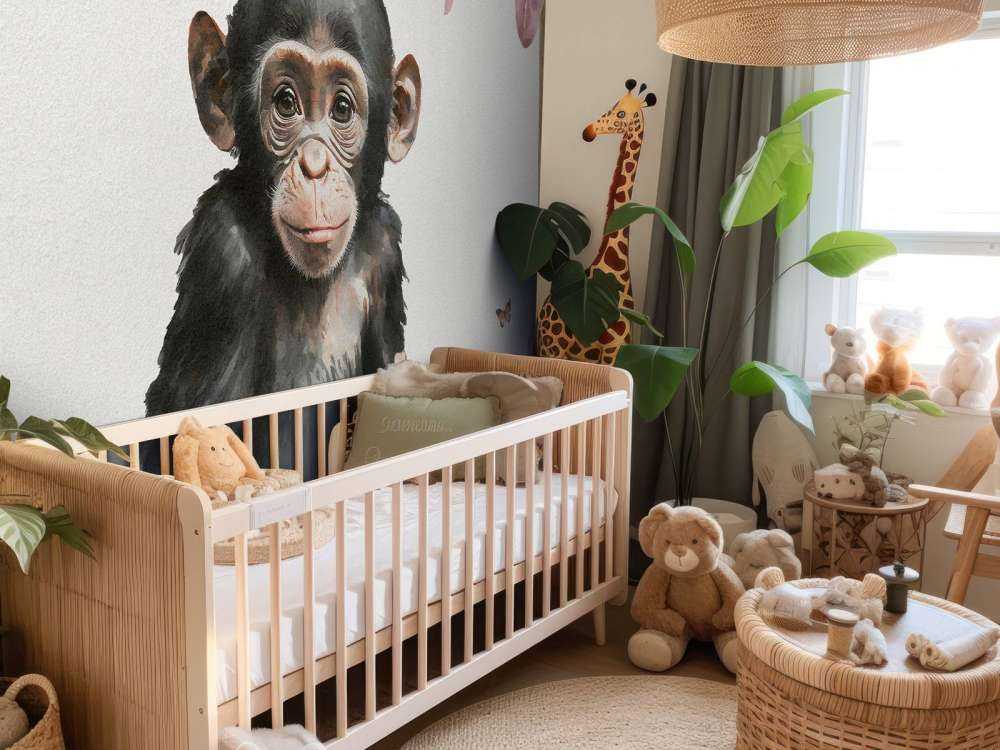 Baby-Schimpanse im Dschungel rosa