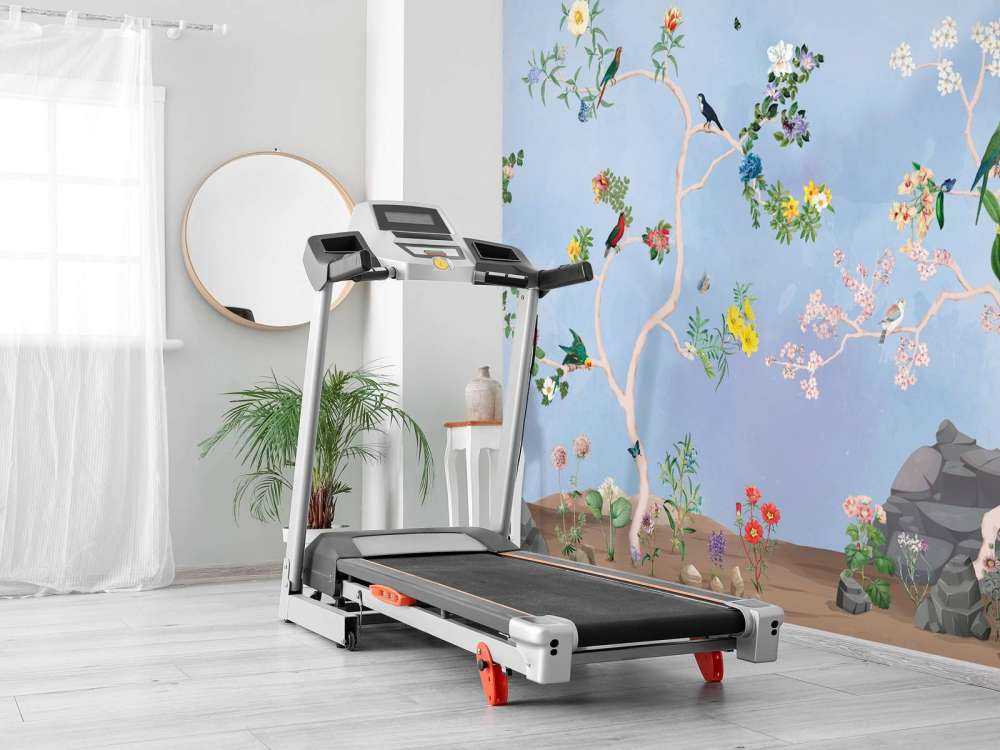 Vögel im Garten Blau Panorama