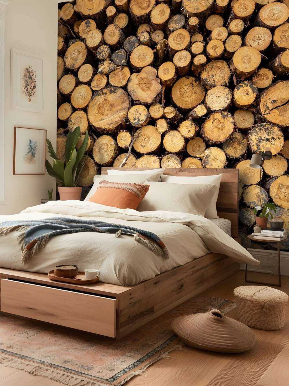 Stapel von Baumstämmen