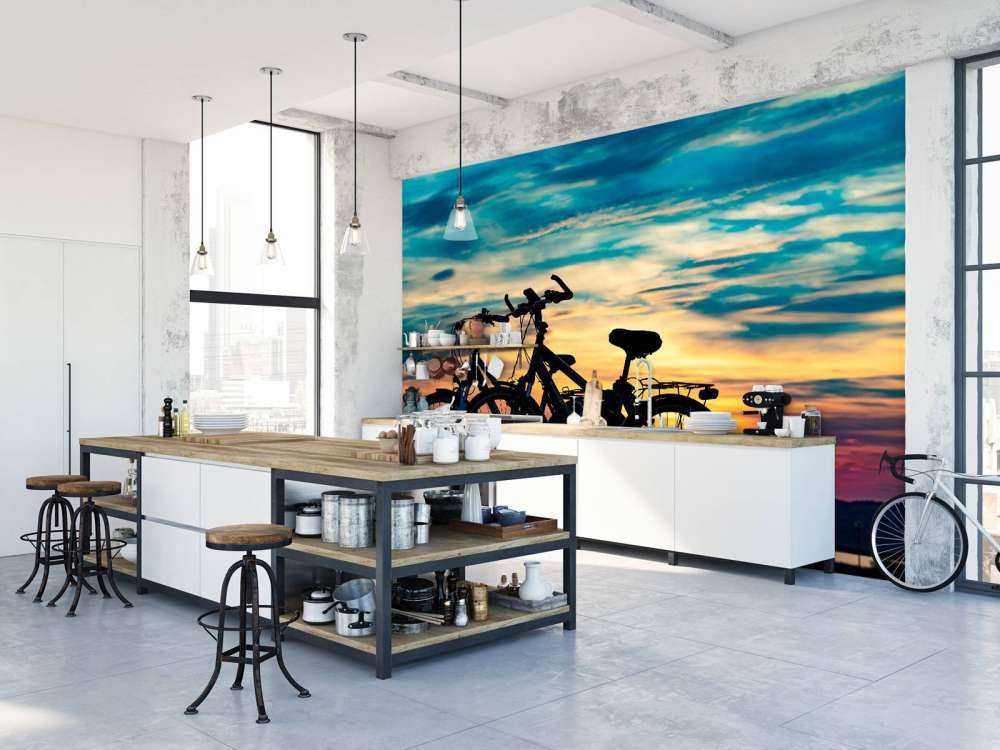 Radfahren bei Sonnenuntergang