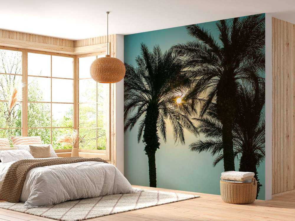 Silhouette von Palmen