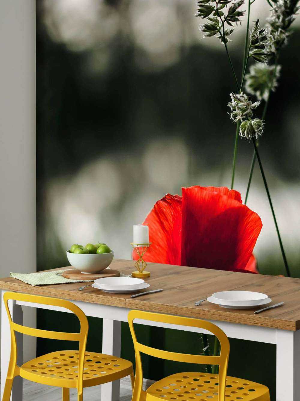 Roter Mohn mit Gras