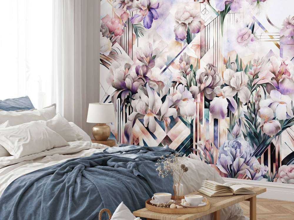 Riesige Aquarell-Iris in Pink