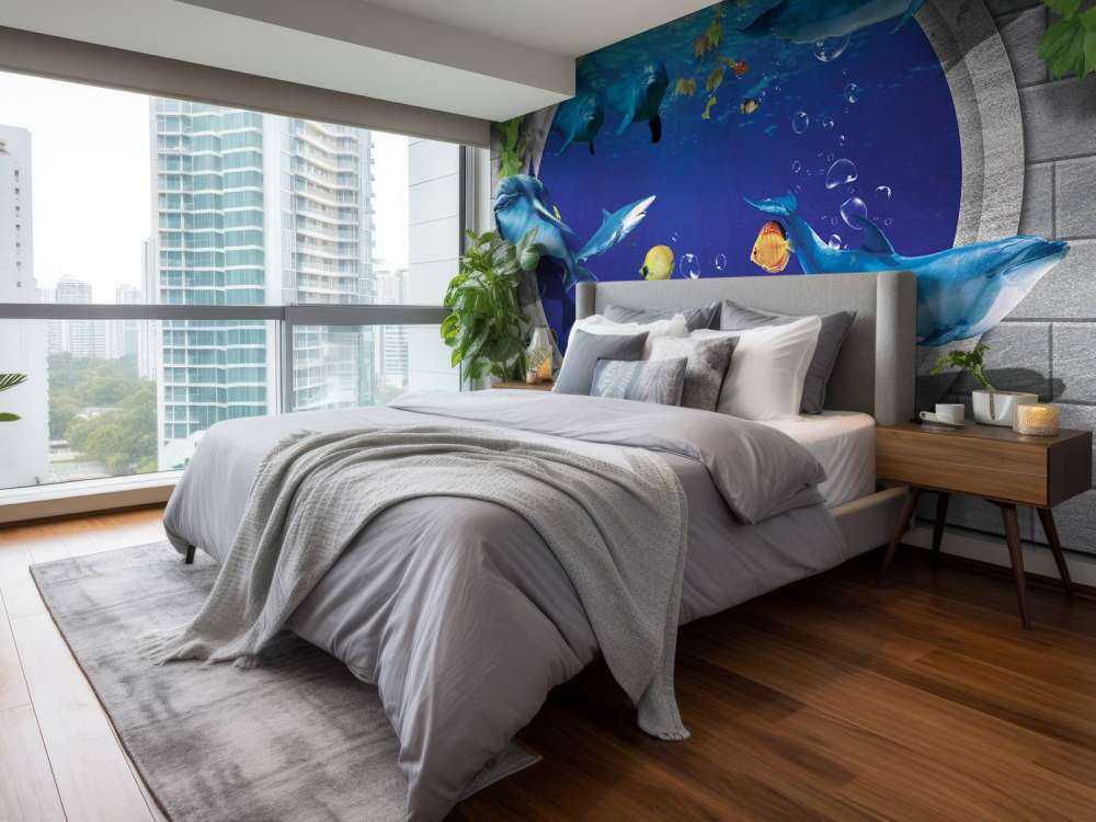 Delphine durch die Wand