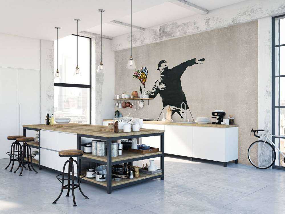 Banksy - Flower thrower, soft concrete