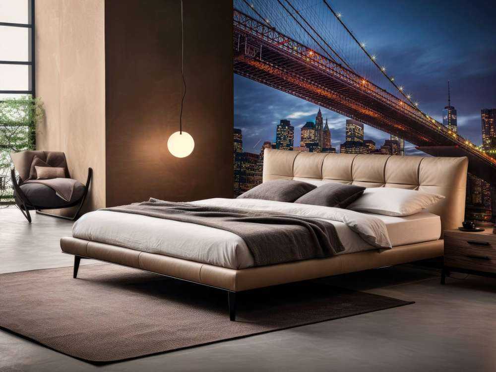 Brooklyn Bridge and lower Manhattan skyline at dusk, New York