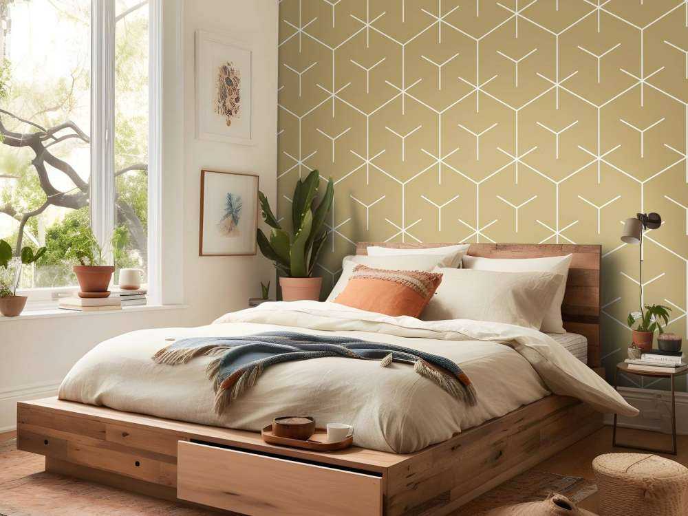 Geometrische Sechsecke, gold