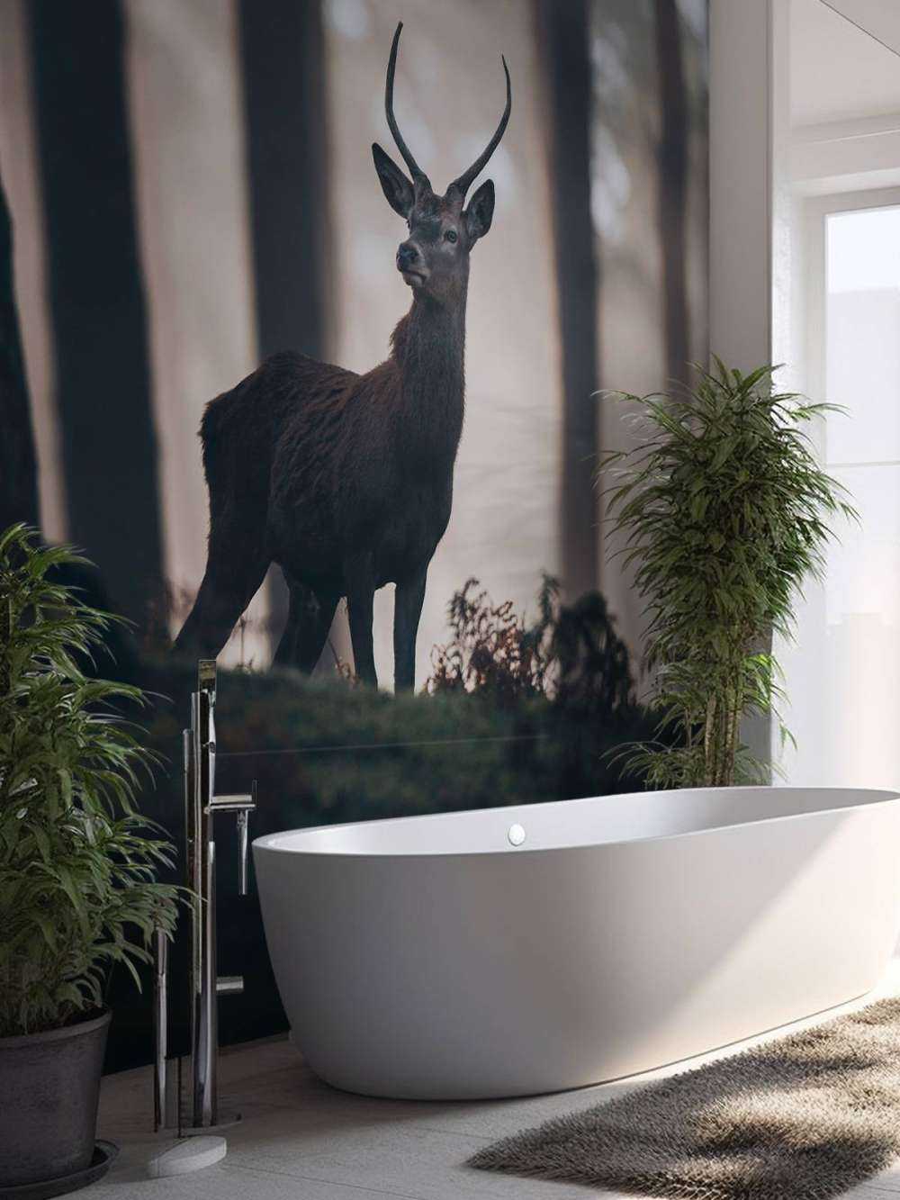 Hirsch in der Nähe von Bäumen