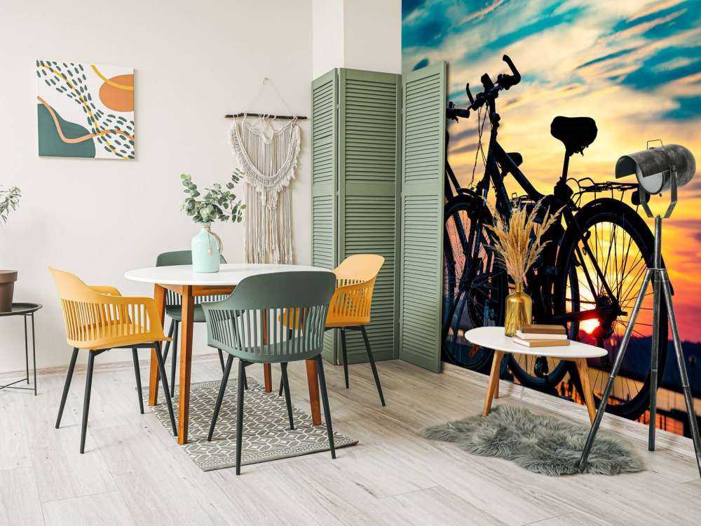 Radfahren bei Sonnenuntergang