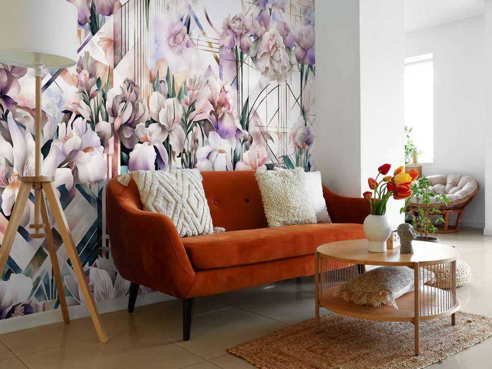 Riesige Aquarell-Iris in Pink