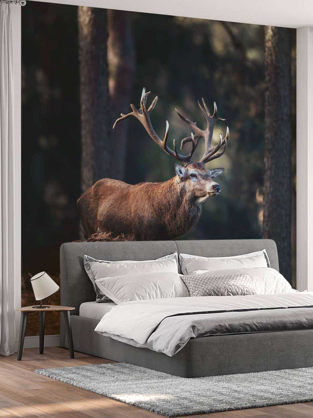 Hirsche auf einem Hügel