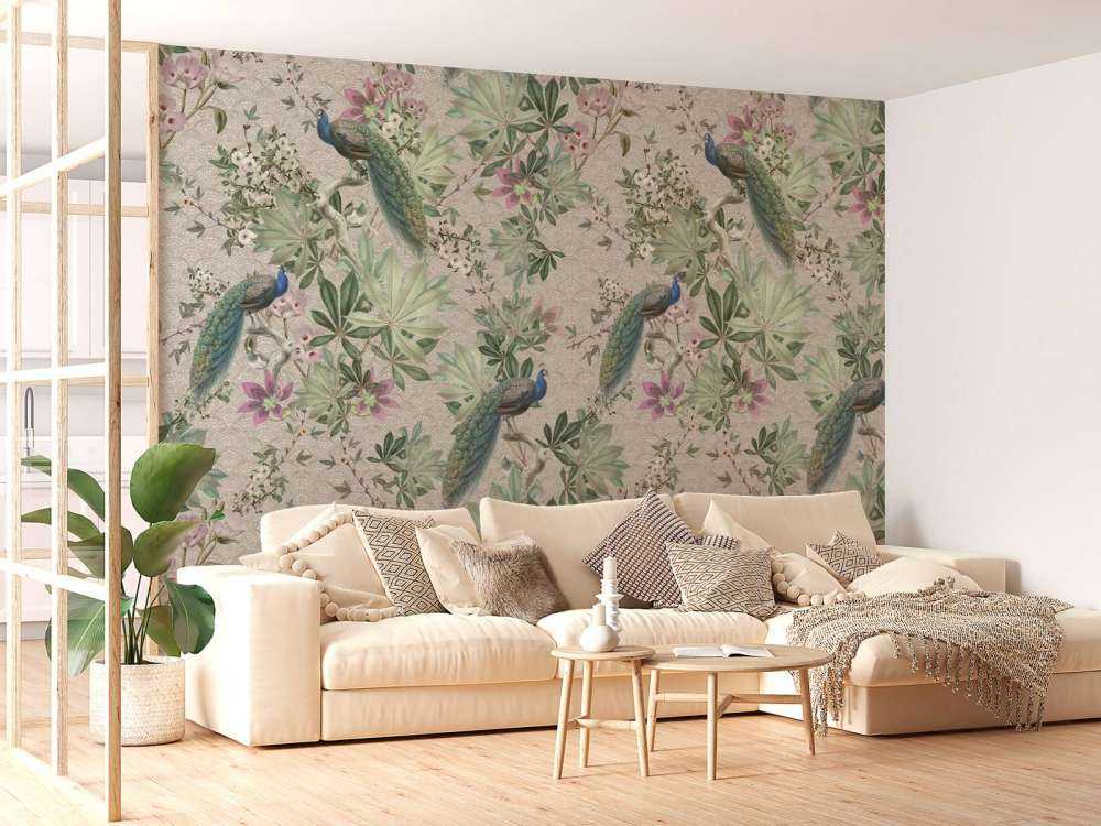 Vintage-Gartenpfaue - creme