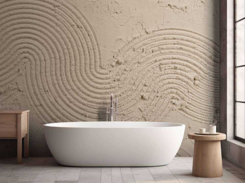 Texturierte Kunst in Taupe