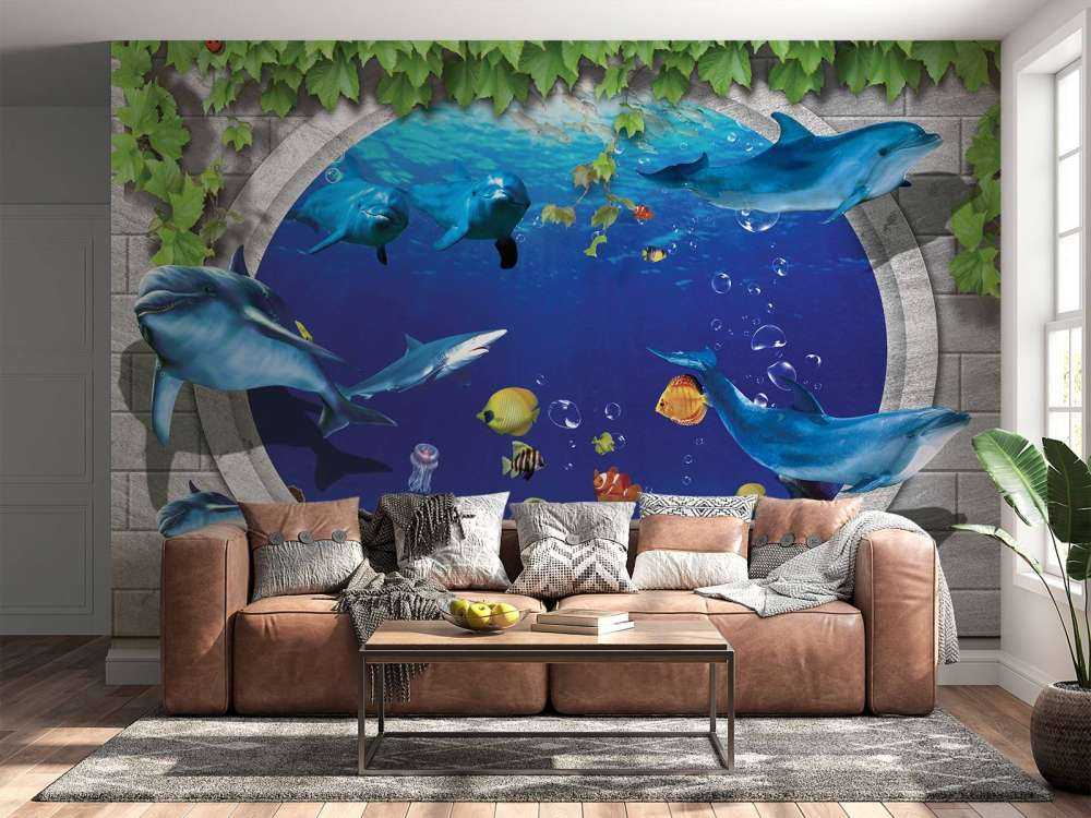 Delphine durch die Wand