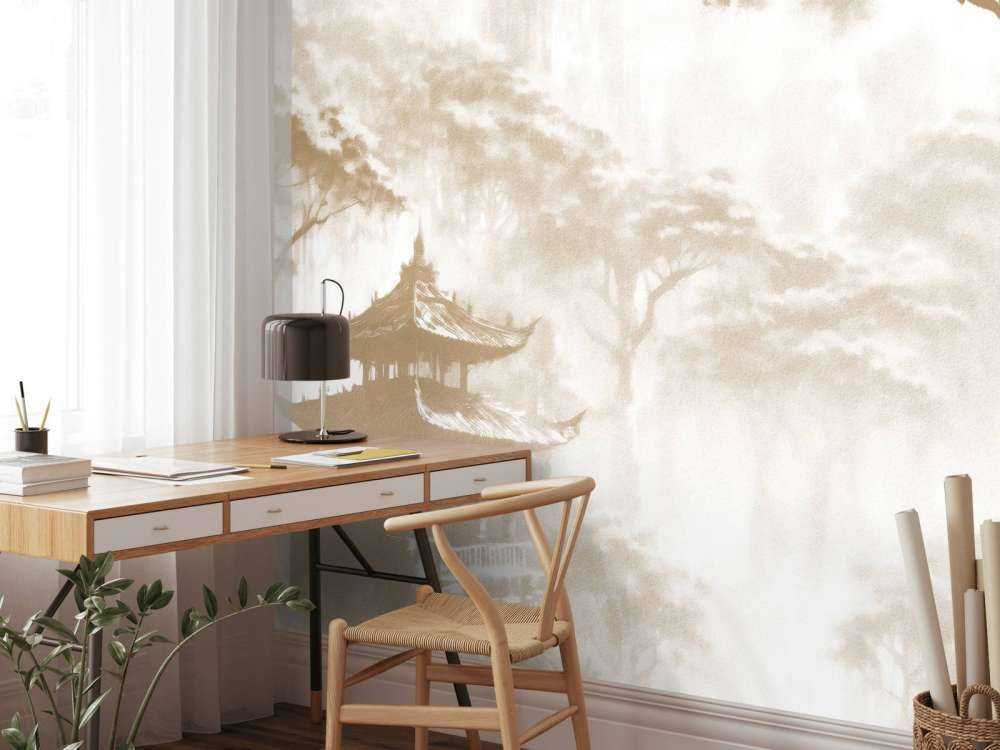 Nebeliges Orientalisches Pavillon, taupe