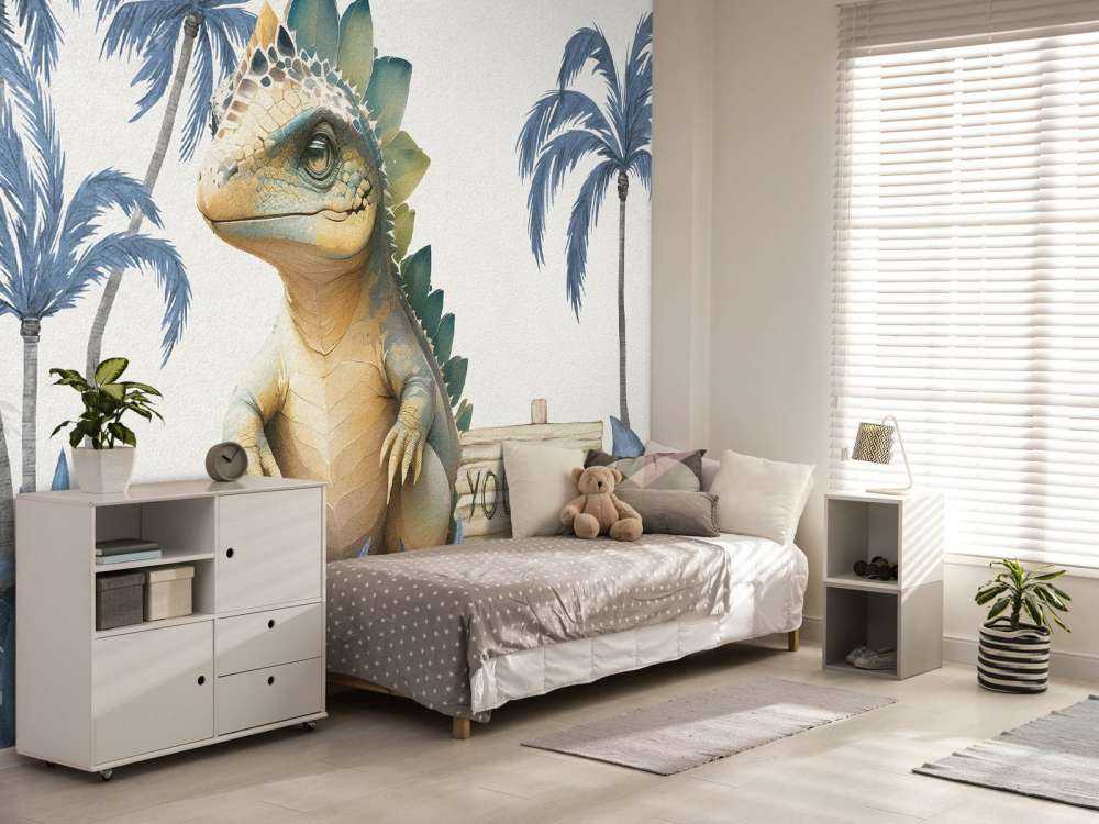 Baby-Stegosaurus im blauen Dschungel