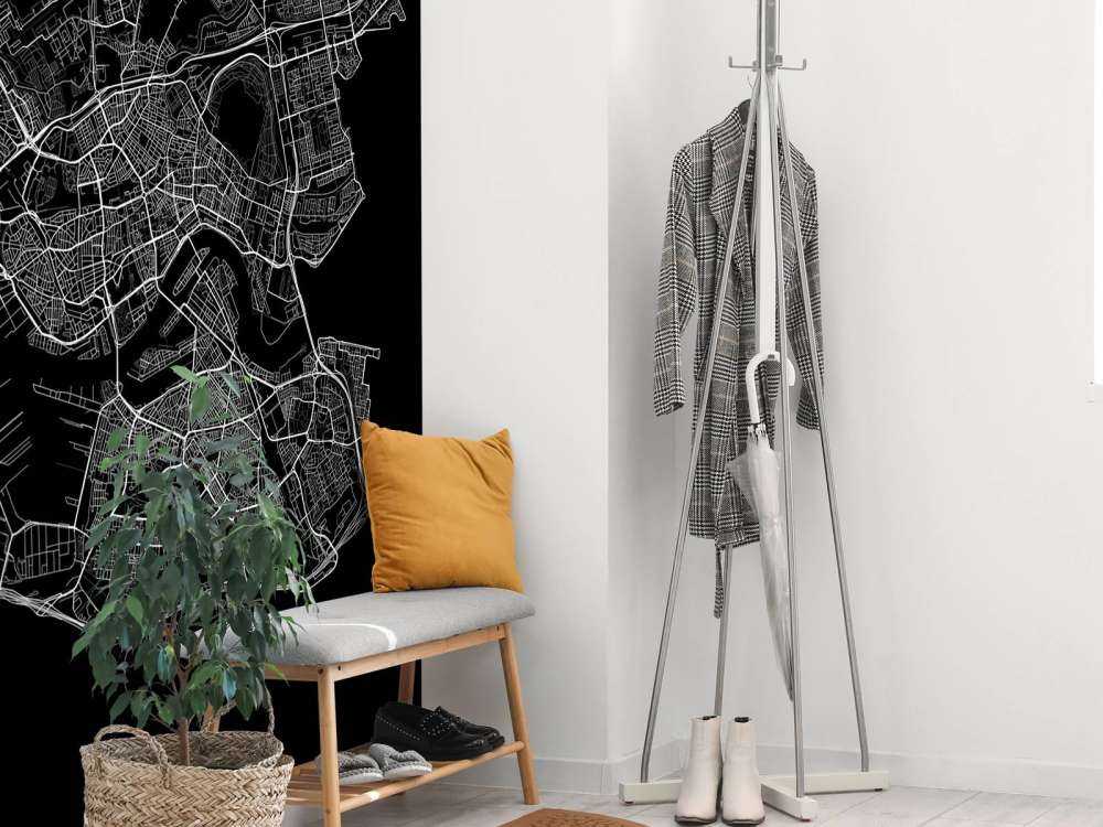 Karte von Rotterdam, schwarz