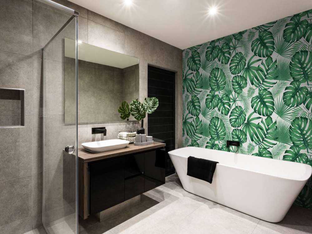 Tropische Blätter, grün