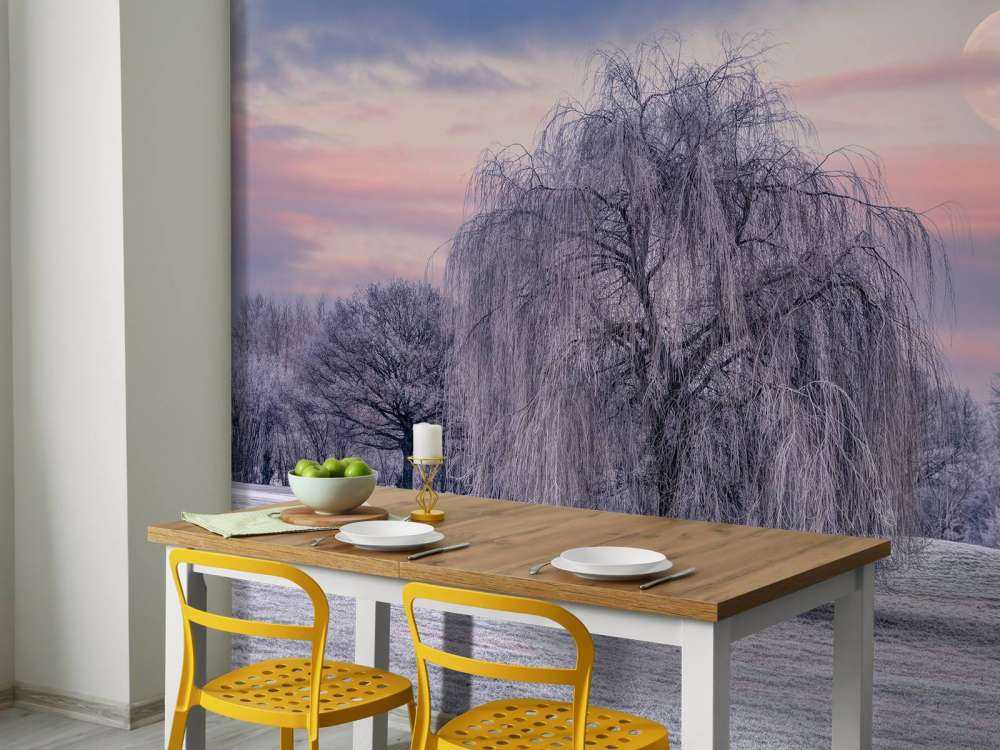 Mit Frost bedeckter Baum