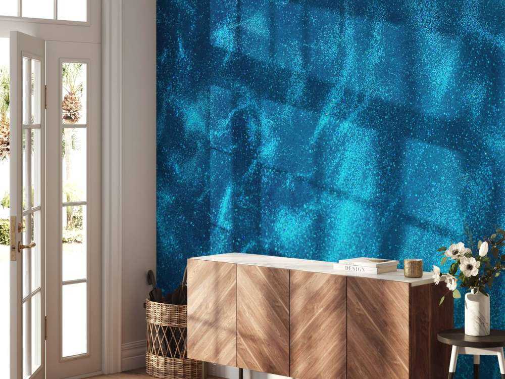 Blauer Glitzerstrahl
