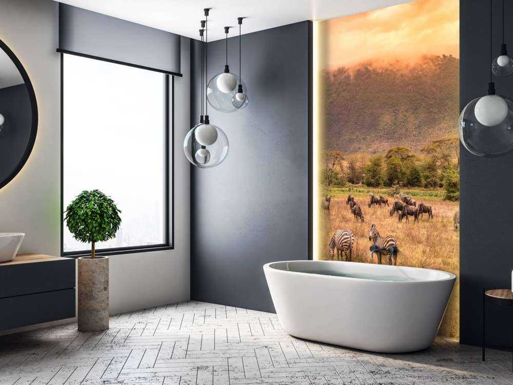 Savannenlandschaft mit Zebras