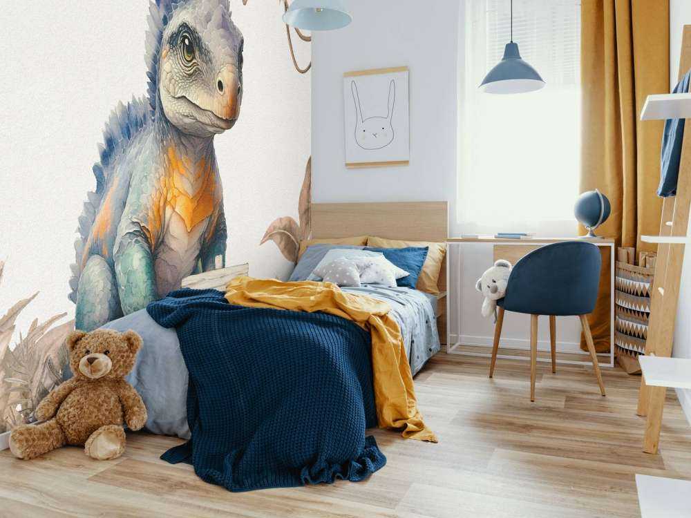 Baby-Ankylosaurus im taupefarbenen Dschungel