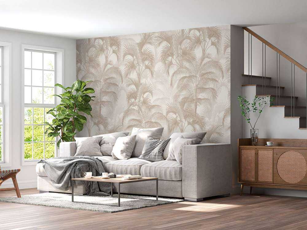 Tropische Palmen im Vintage-Stil - beige