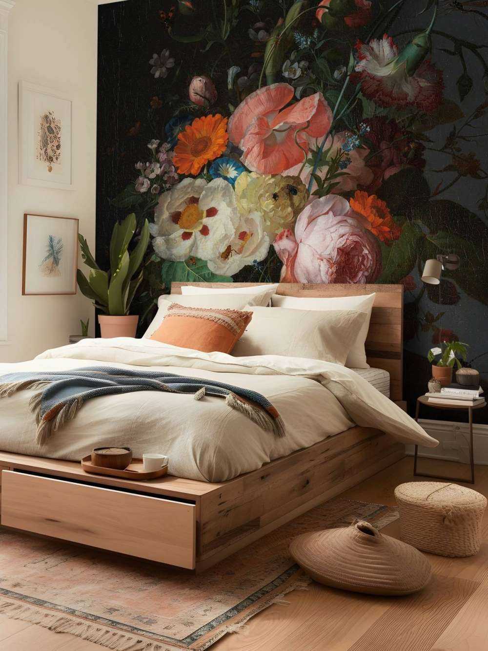 Stillleben mit Blumen auf einer Marmor Tischplatte