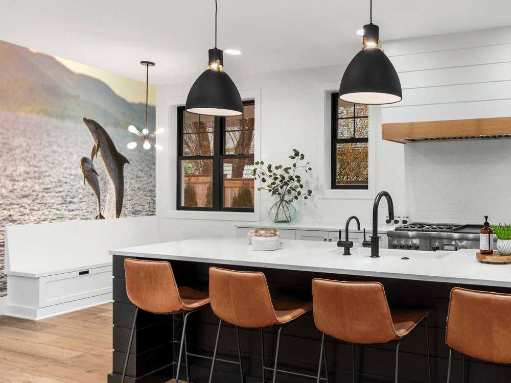 Zwei springende Delfine