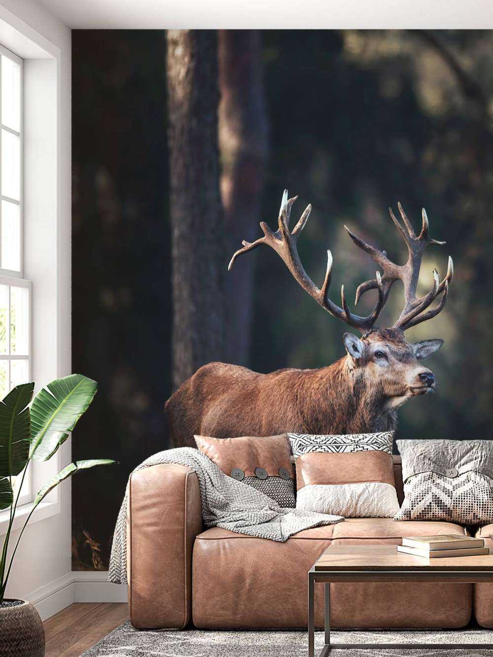 Hirsche auf einem Hügel