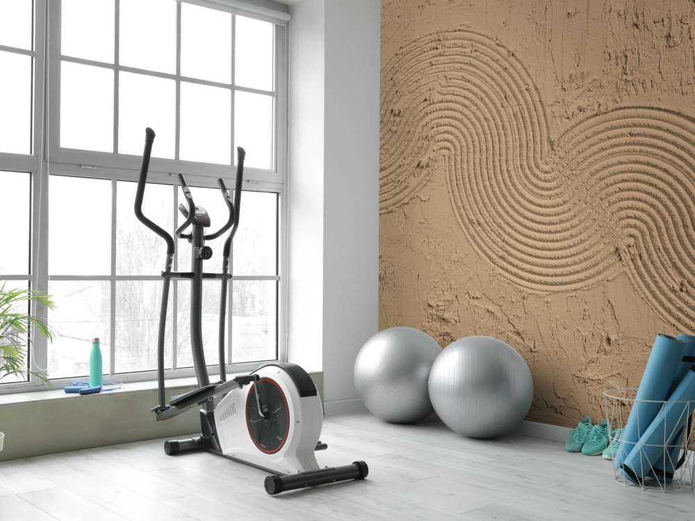 Texturierter Zen-Garten in Braun