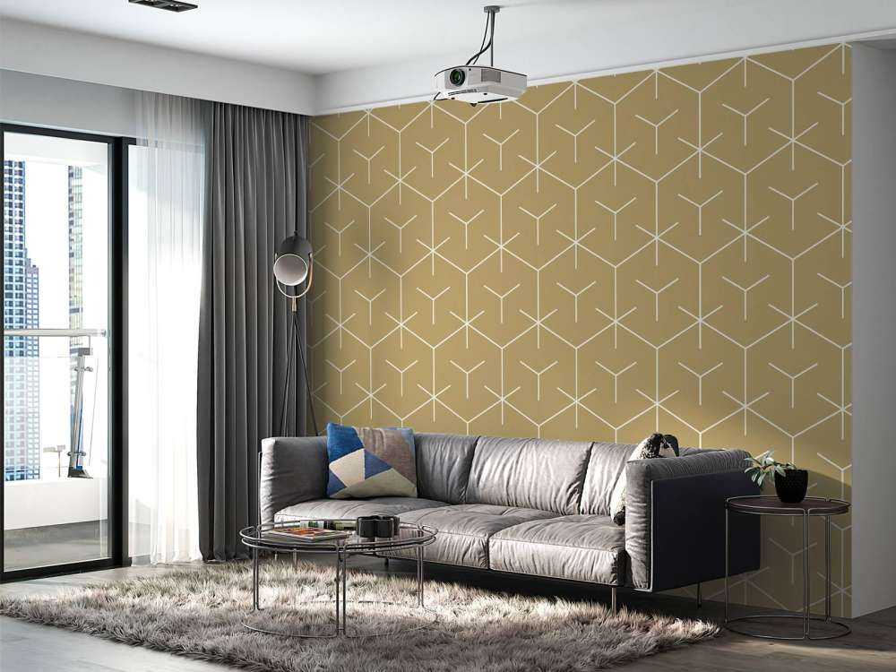 Geometrische Sechsecke, gold