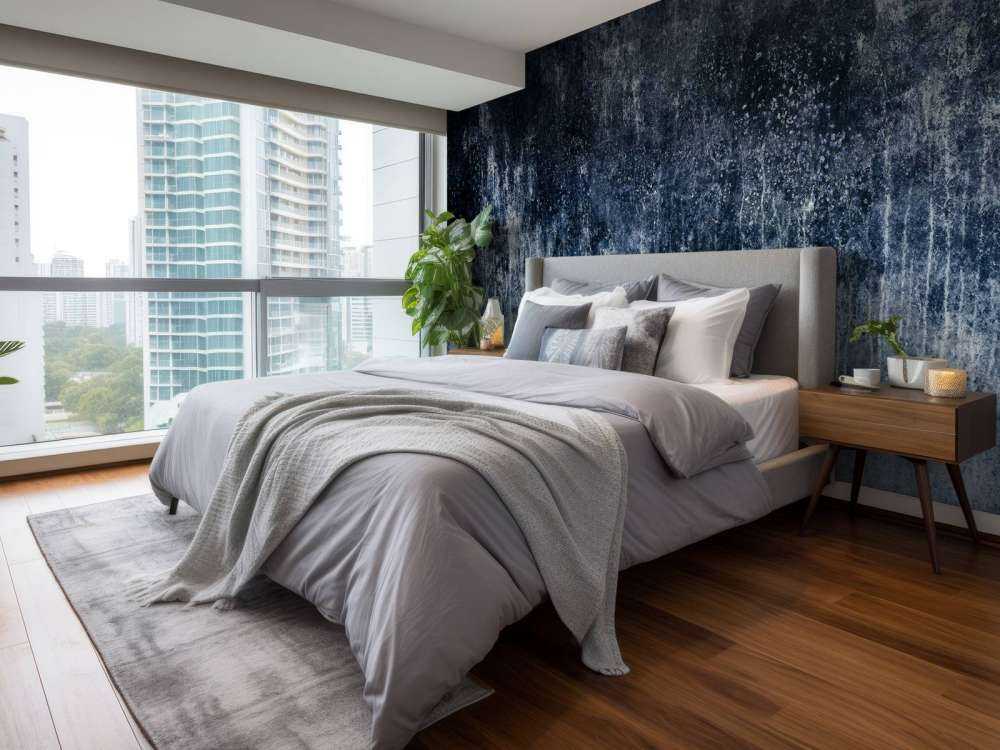 Alte verwitterte blaue Wand