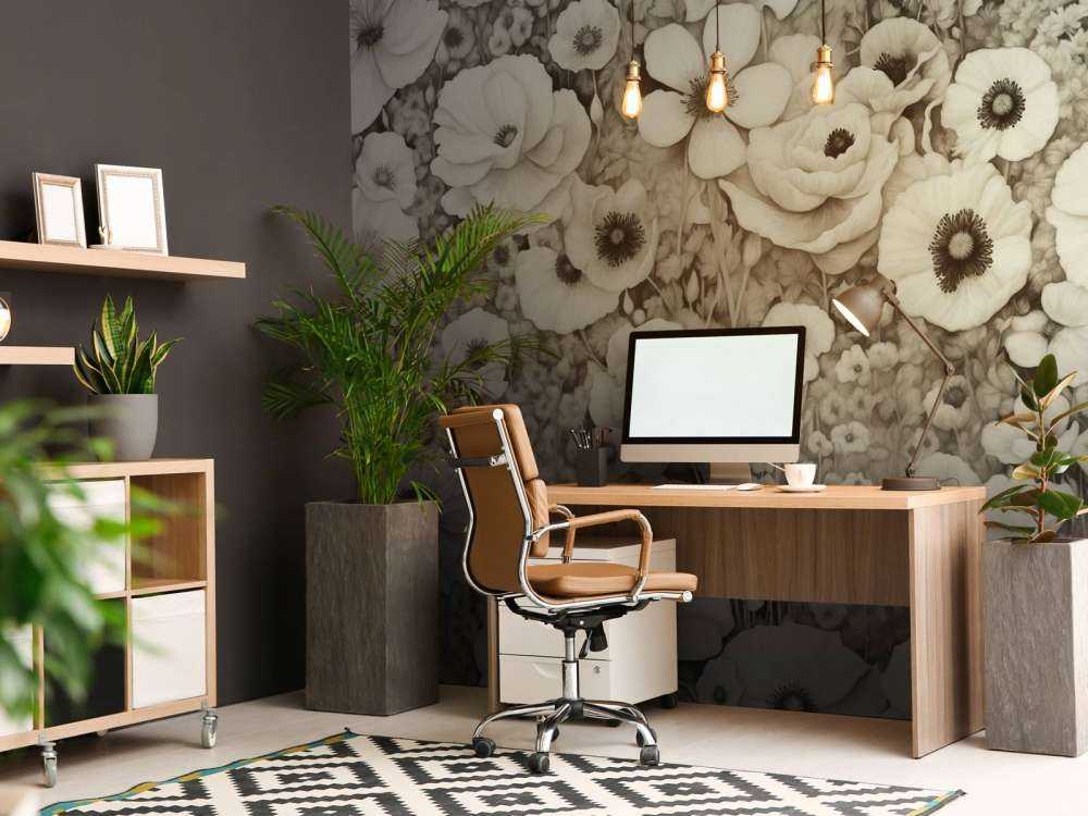 Mohnmärchen Monochrom Dunkelgrün