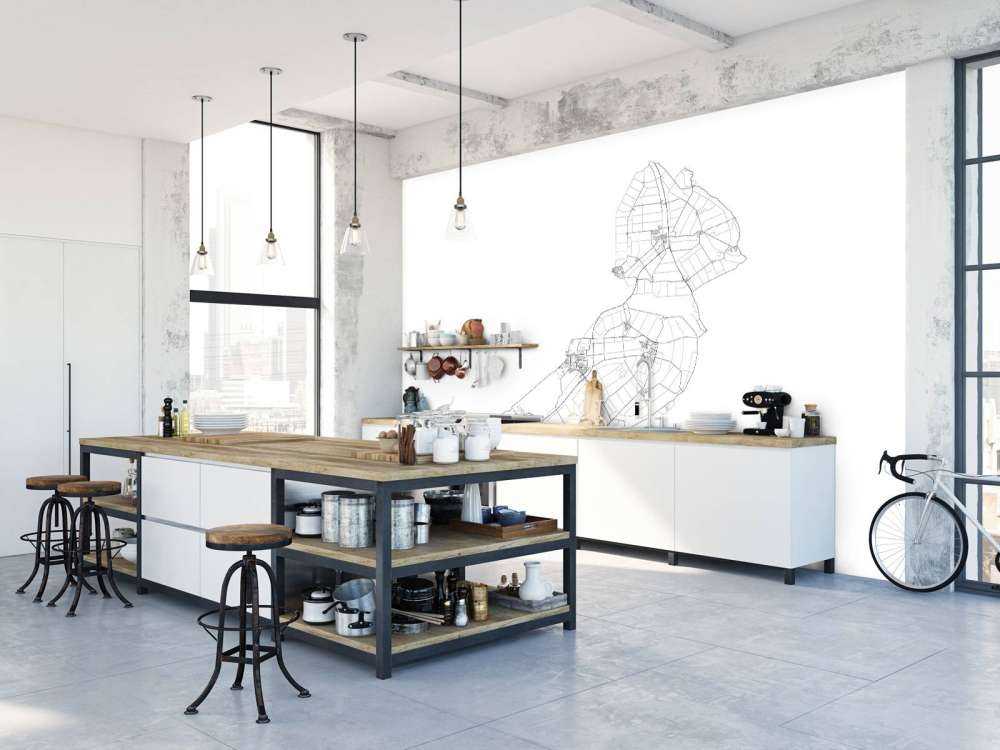 Karte von Flevoland, weiß