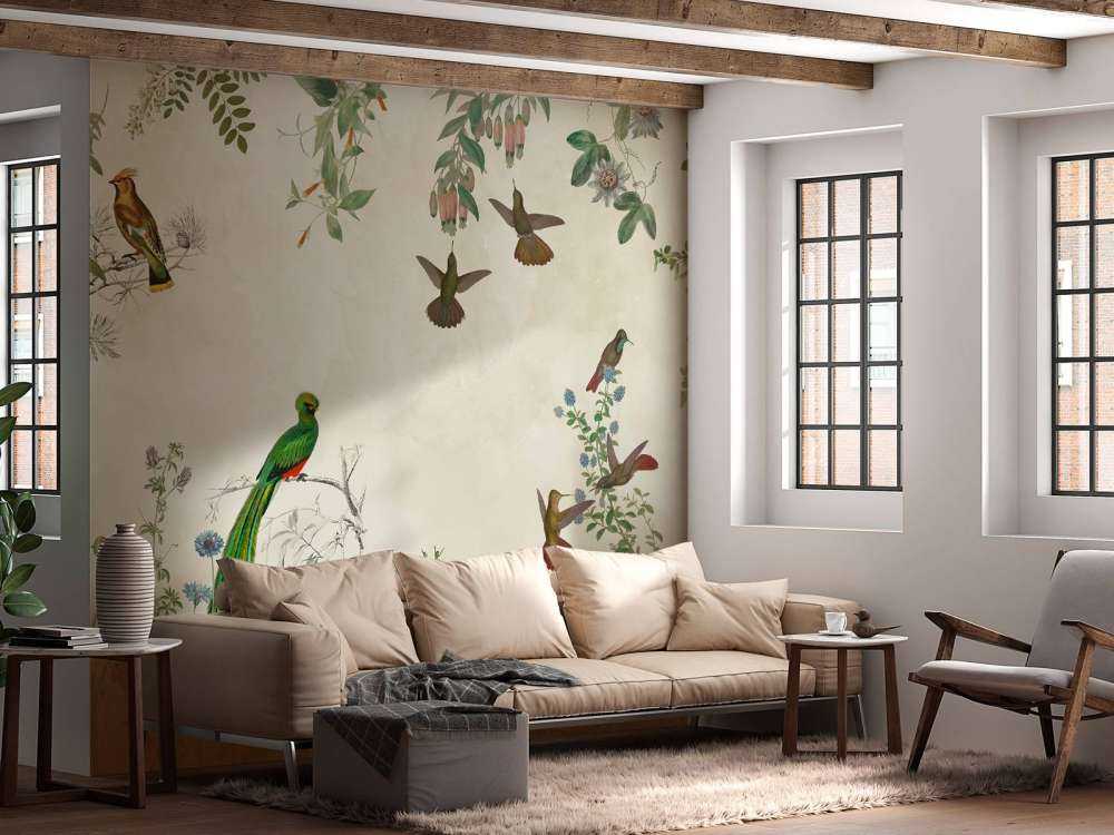 Felder bunter Vögel