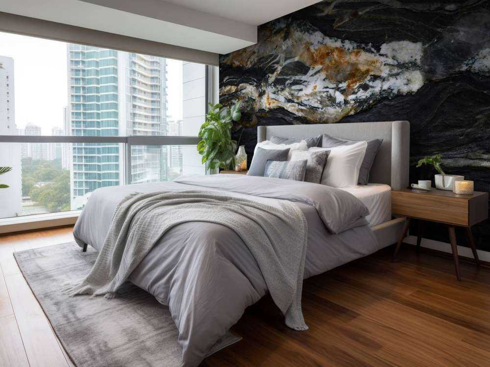 Schwarzer Marmor mit Relief